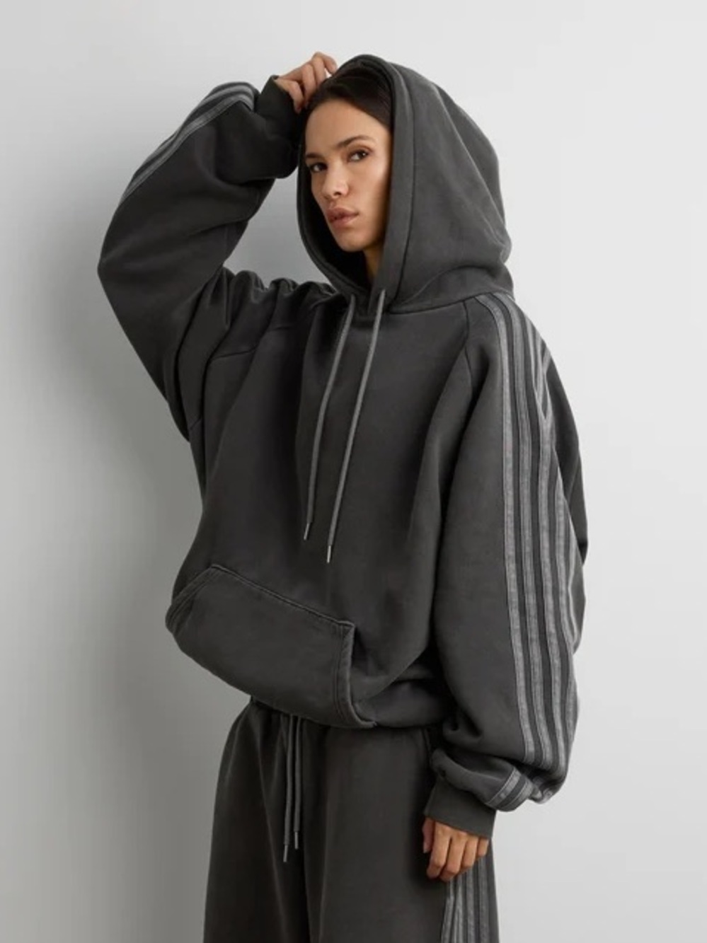 OAK + FORT FLEECE STUDIO BOYFRIEND TRACK HOODIE